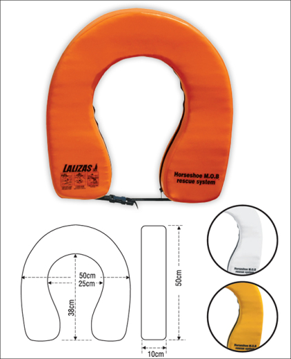 LALIZAS Hufeisenrettungsring-Set Quick RD orange, Rettungsring Light 71325, 30m Seil, Graue Hülle