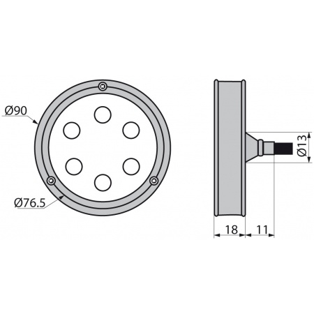 MERLIN LED-Unterwasserlicht Merlin GFK/A4 12/24V 14W weiß 988 Lumen IP68