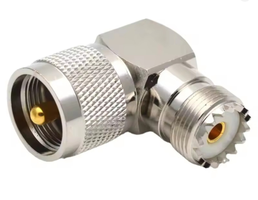 PL259 (UHF Male) auf SO239 (UHF Female) Winkeladapter 90° – Koaxialadapter 50 Ohm