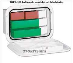 Decksausstattung TOP LINE Aufbewahrungsluke mit Schubladen, weiß, 270x375mm