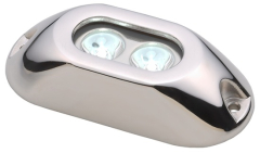 DYLAN Unterwasserlicht 2x blau, 150 lm, 12-28V, 0.5A@12V, Edelstahl AISI317L